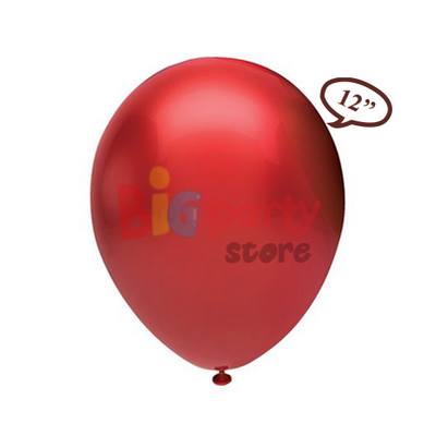 Lateks Metalik Balon Kırmızı 50li - 1