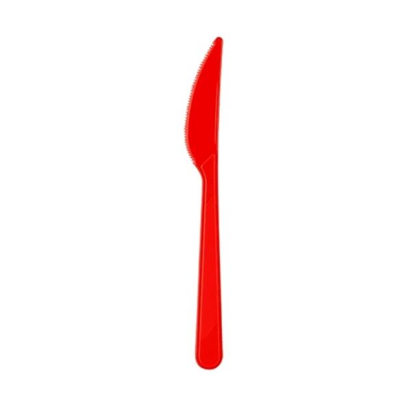 Plastik Bıçak Kırmızı / 25 Parça - 
