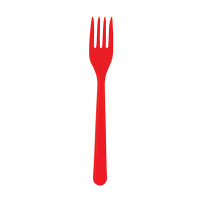 Plastik Çatal Kırmızı / 25 Parça - 1