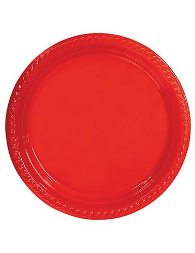 Plastik Tabak Kırmızı 22 Cm / 25 Parça - 