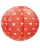 Japon Feneri Kırmızı Üzeri Kalp Baskılı 30 cm - 1