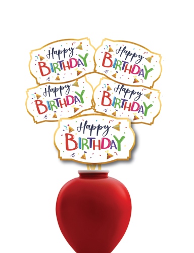 Konuşma Balonu Happy Birthday Renkli Temalı 5 Parça - 1