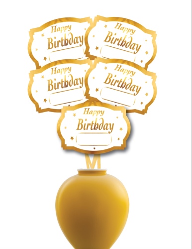 Konuşma Balonu Happy Birthday Beyaz Temalı 5 Parça - 1