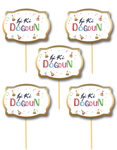 Konuşma Balonu İyi Ki Doğdun Renkli Temalı 5 Parça - 2