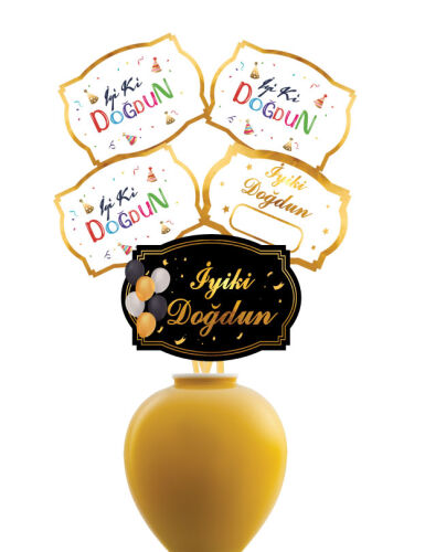 Konuşma Balonu İyi Ki Doğdun Karışık 5 Parça - 
