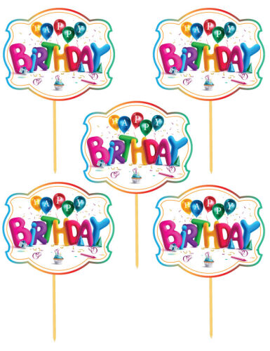 Konuşma Balonu Happy Birthday Balon Temalı 5 Parça - 2