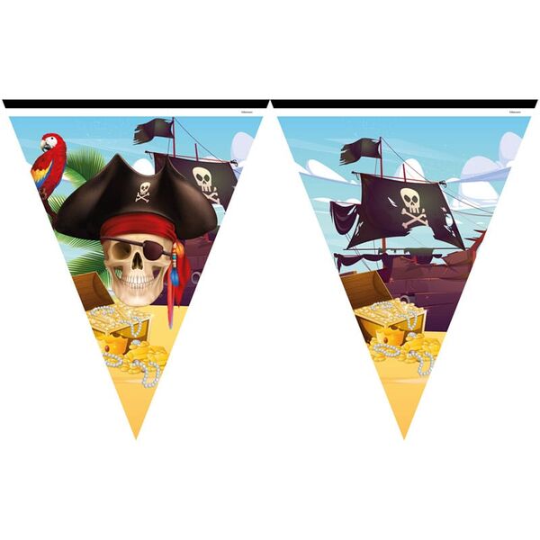 Lisanslı Korsan Temalı Üçgen Flama - 