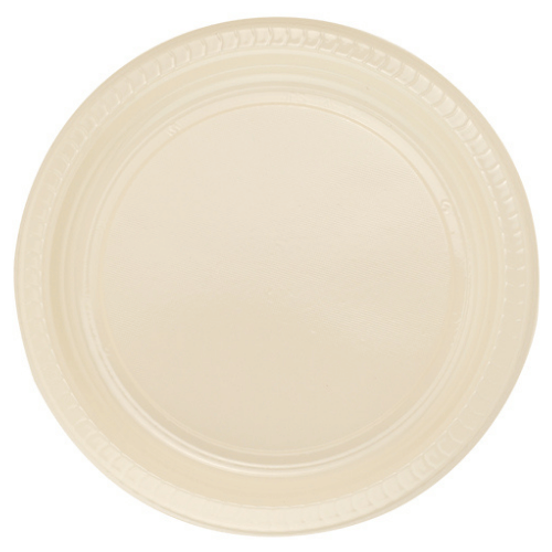 Plastik Tabak Krem 22 Cm / 25 Parça - 