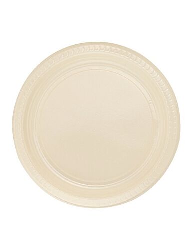 Plastik Tabak Krem 22 Cm / 25 Parça - 