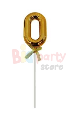 Krom Gold Renk Rakam Pasta Üstü Çubuklu Lüks 0 - 