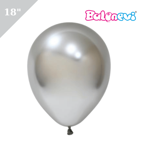 Lateks Krom Balon Jumbo 18 İnç Gümüş - 