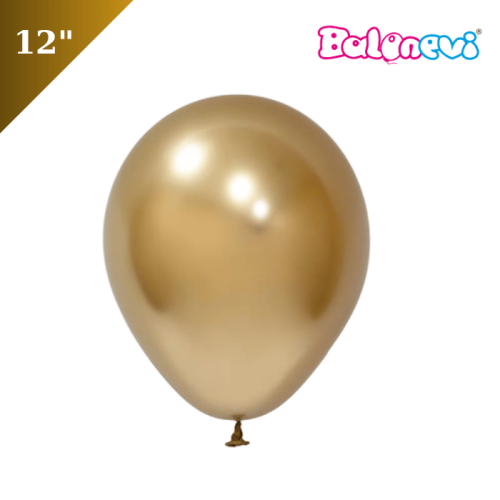 Lateks Krom Parlak Balon Altın 50 Parça 12 İnç Balonevi - 
