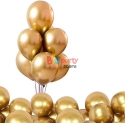  - Lateks Krom Parlak Balon 12 İnç Gold Renk 50 li
