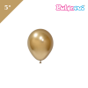 Lateks Krom Parlak Balon 5 İnç Altın Renk 50 Parça - 1