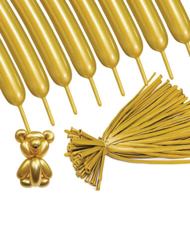 Lateks Krom Parlak Gold Renk Sosis Balon 10 Parça - 1