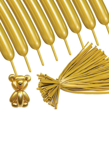 Lateks Krom Parlak Gold Renk Sosis Balon 50 Parça - 1