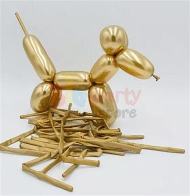 Lateks Krom Parlak Gold Renk Sosis Balon 50 li - 1