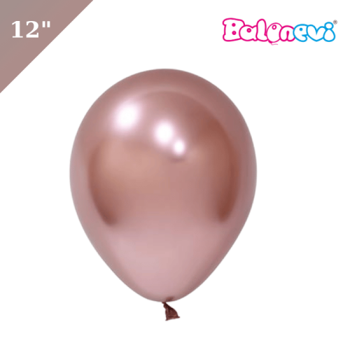 Lateks Krom Parlak Balon Rose Gold 50 Parça 12 İnç Balonevi - 