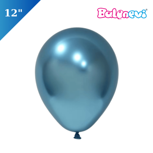 Lateks Krom Parlak Balon Mavi 50 Parça 12 İnç Balonevi - 