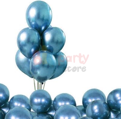 Lateks Krom Parlak Balon 12 İnç Mavi Renk 50 li - 1