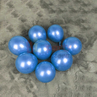 Lateks Krom Parlak Balon 5 İnç Mavi Renk 50 li - 1