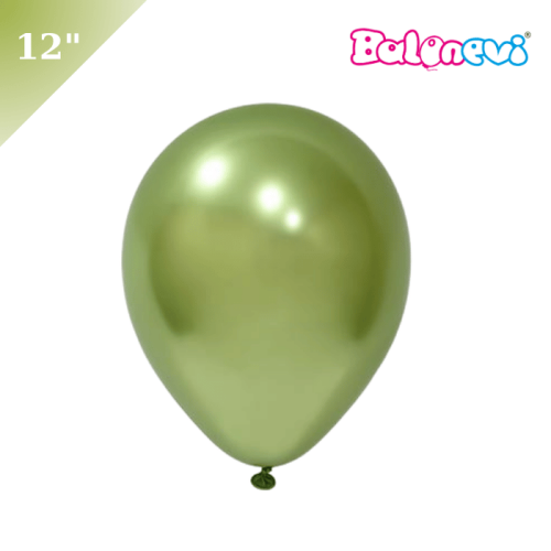 Lateks Krom Parlak Balon Yeşil 50 Parça 12 İnç Balonevi - 1