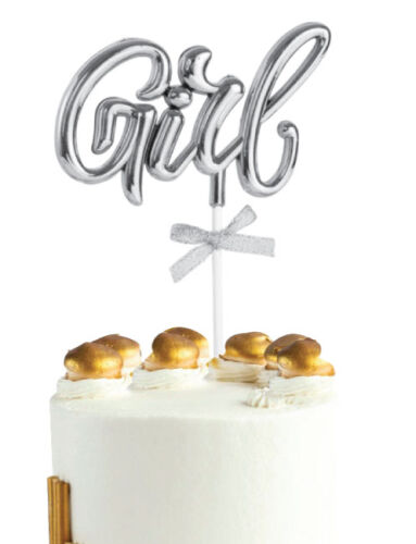 Krom Renk Pasta Üstü Çubuklu Süs Girl Gümüş - 