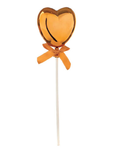 Krom Rose Gold Renk Kalp Pasta Üstü Çubuklu Lüks - 