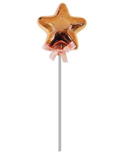 Krom Rose Gold Renk Yıldız Pasta Üstü Çubuklu Lüks - 