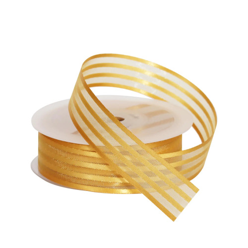 Kurdale Şifon Şeritli 2.5 Cm 20 Metre Altın - 