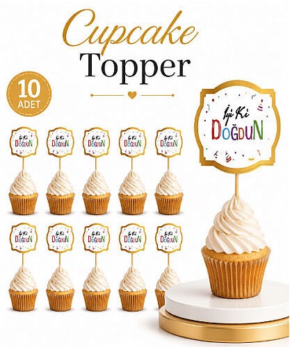 Kürdan İyiki Doğdun Renkli 10 Parça - 