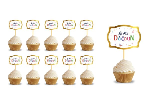 Kürdan İyiki Doğdun Renkli 10 Parça - 