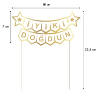 Kürdan Pasta Üstü İyiki Doğdun Varaklı Beyaz - 3