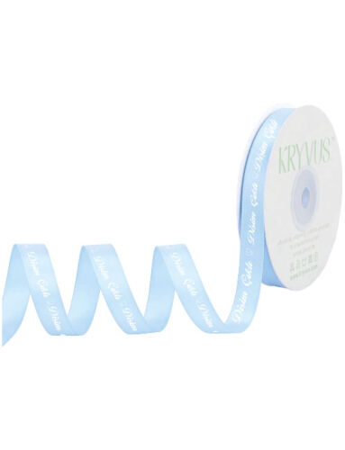 Kurdele Saten Baskılı 1 Cm 20 Metre Dişim Çıktı Mavi - 1