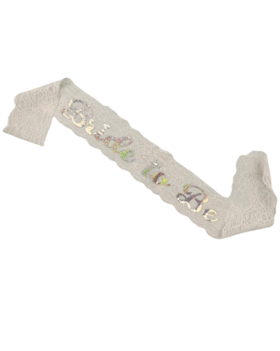 Kuşak Dantelli Bride To Be Beyaz - Gümüş - 