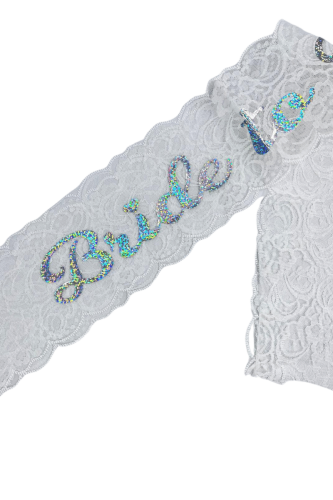 Kuşak Dantelli Bride To Be Beyaz - Gümüş - 1