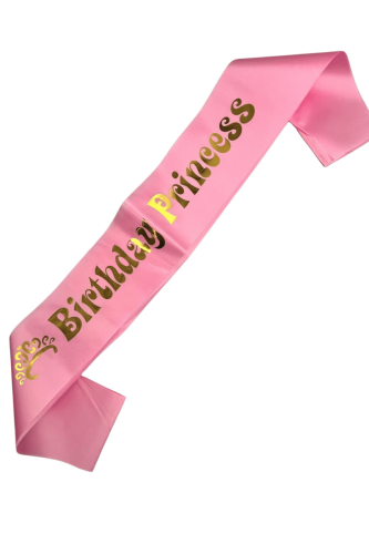 Kuşak Saten Varaklı Birthday Princess - 