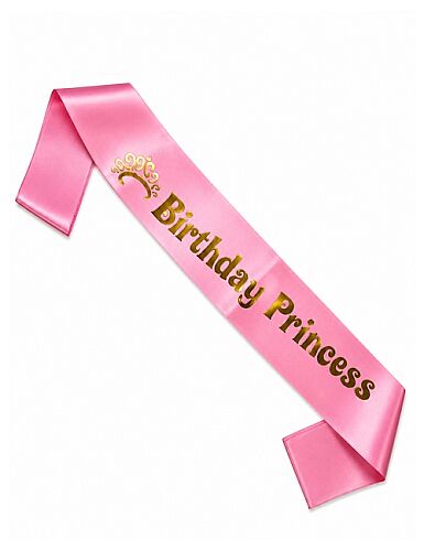 Kuşak Saten Varaklı Birthday Princess - 