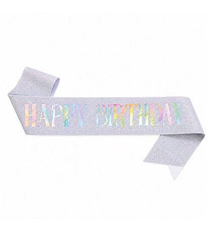 Kuşak Simli Geçişli Happy Birthday Varaklı - 