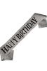 Kuşak Simli Happy Birthday Gümüş Üzeri Siyah - 1