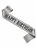 Kuşak Simli Happy Birthday Gümüş Üzeri Siyah - 1