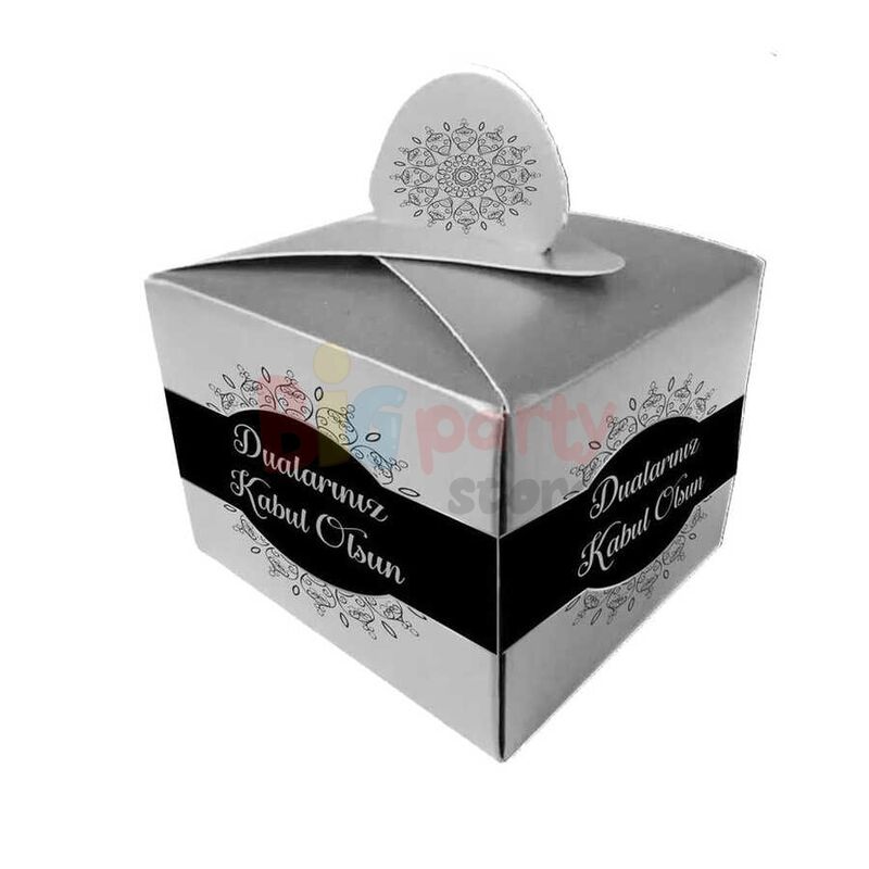 Kutu Lokumluk Dualarınız Kabul Olsun Gümüş 25 Parça - 