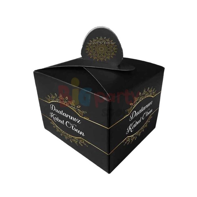 Kutu Lokumluk Dualarınız Kabul Olsun Siyah 25 Parça - 