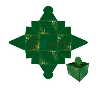 Kutu Lokumluk Yeşil Baskılı 25li - 2