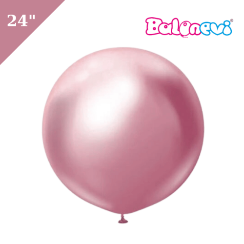 Lateks Krom Balon Pembe 24 inç - 1