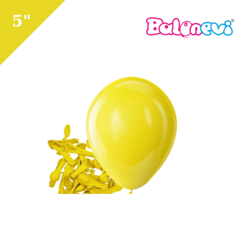  Lateks Pastel Balon 5 inç 100 Parça Sarı - 