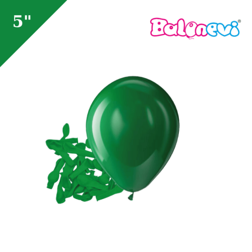 Lateks Pastel Balon 5 inç 100 Parça Koyu Yeşil - 