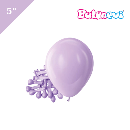 Lateks Pastel Balon 5 inç 100 Parça Lila - 