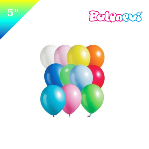 Lateks Pastel Balon 5 inç 100 Parça Rengarenk - 