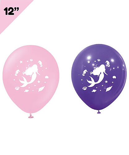 Lateks Baskılı Balon 50 Parça 12 İnç Deniz Kızı - 